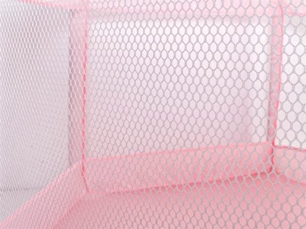 Stainless Steel Playpen with Transparent Mesh – Light Pink - Image 5