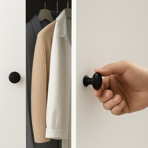 RUHHY Furniture Handle Knobs – 10pcs 30mm Matte Black Knobs for Cabinets and Drawers (WNDR25679) - Image 2