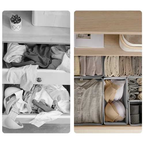 RUHHY Drawer Organizer for Underwear, Socks, and Accessories – Complete Set of 6 Containers (WNDR25764) - Image 3