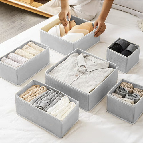 RUHHY Drawer Organizer for Underwear, Socks, and Accessories – Complete Set of 6 Containers (WNDR25764) - Image 7