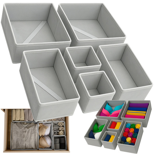 RUHHY Drawer Organizer for Underwear, Socks, and Accessories – Complete Set of 6 Containers (WNDR25764)