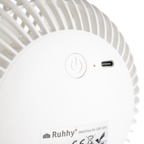 Wireless Clip Fan with USB-C Charging – 3-in-1 White Desk & Portable Fan by RUHHY (WNDR25566) - Image 7