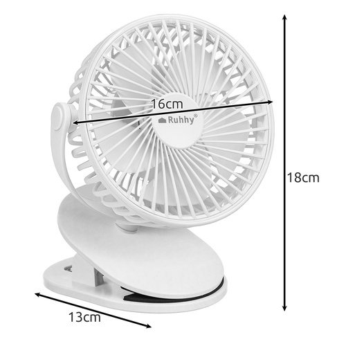 Wireless Clip Fan with USB-C Charging – 3-in-1 White Desk & Portable Fan by RUHHY (WNDR25566) - Image 11
