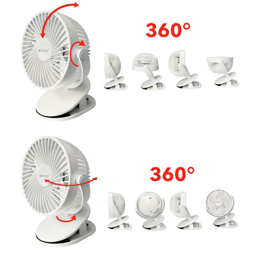 Wireless Clip Fan with USB-C Charging – 3-in-1 White Desk & Portable Fan by RUHHY (WNDR25566) - Image 3