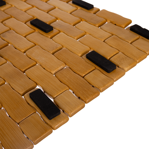 RUHHY Bamboo Bathroom Mat 80x50 cm | Waterproof, Anti-Slip Shower Rug (WNDR26048) - Image 4