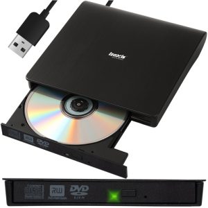 IZOXIS External CD/DVD-RW Drive – USB 3.0 Burner & Player for Laptop, Mac & PC (WNDR26083)