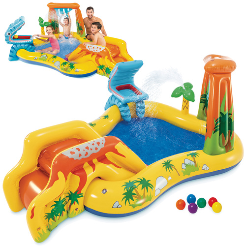 Intex 57444 Water Playground – 5 in 1 Pool, Slide, Fountain, Water Curtain & Basketball (WNDR25167)