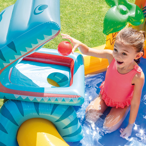 Intex 57444 Water Playground – 5 in 1 Pool, Slide, Fountain, Water Curtain & Basketball (WNDR25167) - Image 3