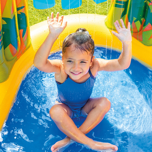 Intex 57444 Water Playground – 5 in 1 Pool, Slide, Fountain, Water Curtain & Basketball (WNDR25167) - Image 4