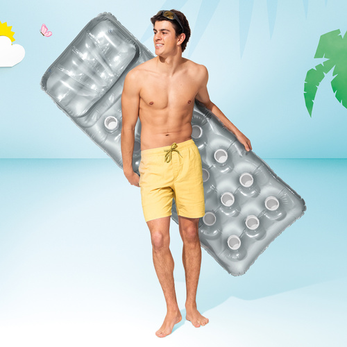 INTEX 58894 Inflatable Mattress with Headrest – Silver Water Lounger for Adults (WNDR25158) - Image 2
