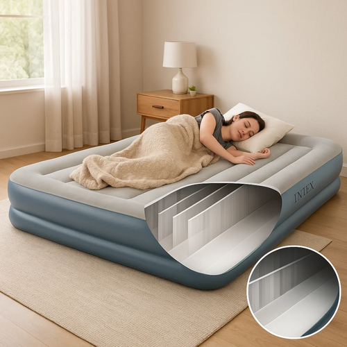 Intex 64118 Double Inflatable Mattress with Built-In Pump (WNDR25197) - Image 7