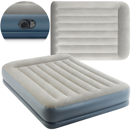 Intex 64118 Double Inflatable Mattress with Built-In Pump (WNDR25197)