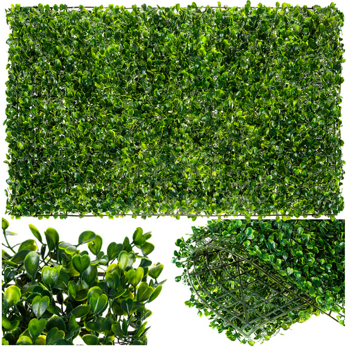 Artificial Boxwood Hedge Panel 60×40 cm – Decorative Fence Mat for Balcony and Walls (WNDR25390)