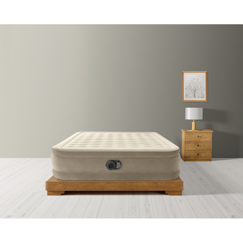 Intex 64428 Inflatable Double Air Mattress with Built-In Pump and Carry Bag (WNDR25198) - Image 2