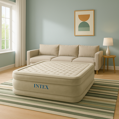 Intex 64428 Inflatable Double Air Mattress with Built-In Pump and Carry Bag (WNDR25198) - Image 5