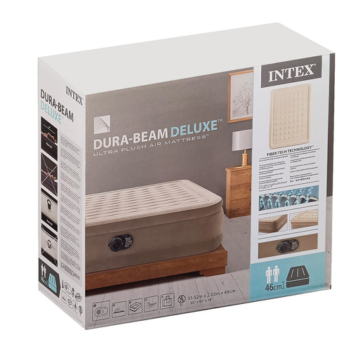 Intex 64428 Inflatable Double Air Mattress with Built-In Pump and Carry Bag (WNDR25198) - Image 14