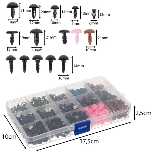 MAALEO 560-Piece Safety Eyes and Noses Set with Organizer – for Plush Toys, Teddy Bears & DIY Crafts (WNDR25761) - Image 12
