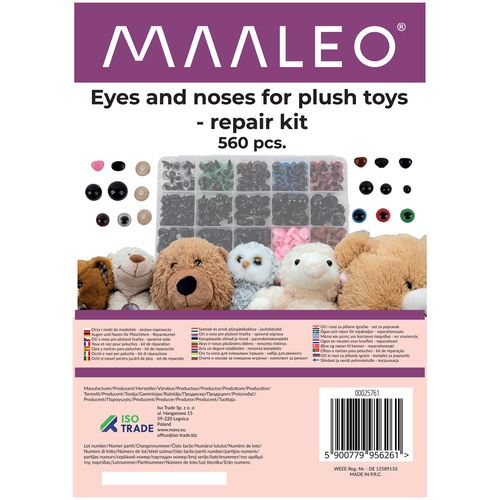 MAALEO 560-Piece Safety Eyes and Noses Set with Organizer – for Plush Toys, Teddy Bears & DIY Crafts (WNDR25761) - Image 4