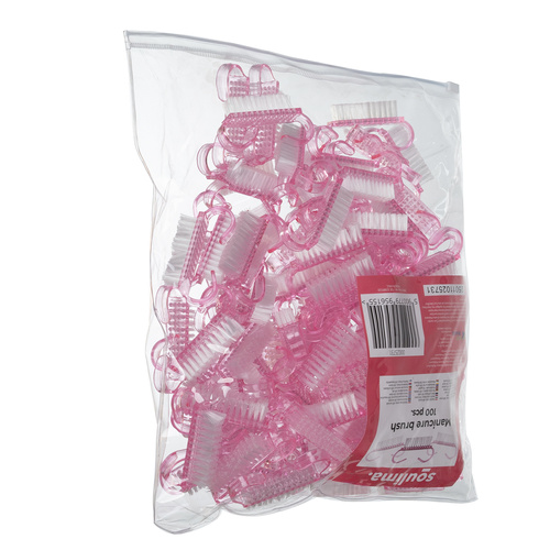 Nail & Dust Brush Set – 100 Disposable Manicure Brushes with Zippered Cosmetic Bag (WNDR25731) - Image 5