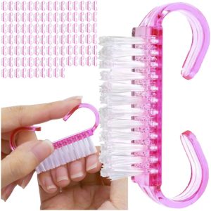 Nail & Dust Brush Set – 100 Disposable Manicure Brushes with Zippered Cosmetic Bag (WNDR25731)