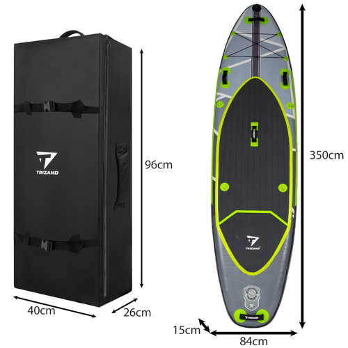 TRIZAND 350 cm Inflatable SUP Board Set – Paddle, Seat, Pump + Free Travel Kit (WNDR25259) - Image 3
