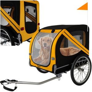 PURLOV Large Bicycle Trailer for Dogs – Safe & Comfortable Pet Transport (WNDR25373)