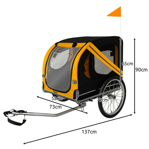 PURLOV Large Bicycle Trailer for Dogs – Safe & Comfortable Pet Transport (WNDR25373) - Image 5