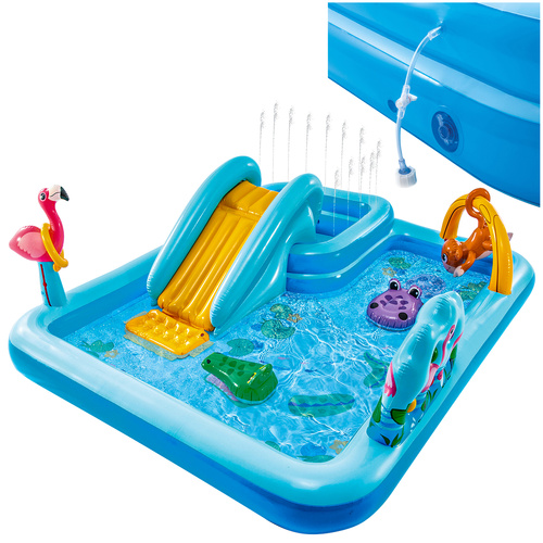 INTEX 57161 Inflatable Water Playground – Garden Pool with Slide & Fountain (WNDR25166)
