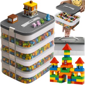 KRUZZEL 5-Level Modular Block Organizer – 35L Safe Storage for Toys (WNDR257589