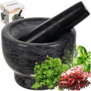 Marble Mortar and Pestle – Natural Stone Grinder for Herbs and Spices (WNDR24576)