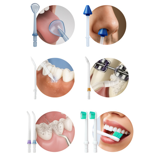 Wireless Oral Irrigator – 5 Modes, 8 Nozzles for Teeth, Gums, Nose & Tongue – 300ml (WNDR25397) - Image 5