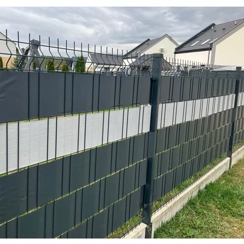 GARDLOV Strong Fence Tape 450g/m² for Panel Fence + 25 Mounting Clips – 19 x 3500 cm, Grey (WNDR23697) - Image 9