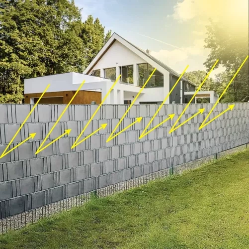 GARDLOV Strong Fence Tape 450g/m² for Panel Fence + 25 Mounting Clips – 19 x 3500 cm, Grey (WNDR23697) - Image 4