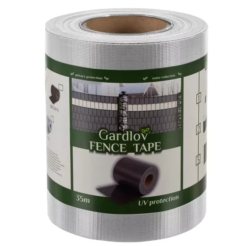 GARDLOV Strong Fence Tape 450g/m² for Panel Fence + 25 Mounting Clips – 19 x 3500 cm, Grey (WNDR23697) - Image 8