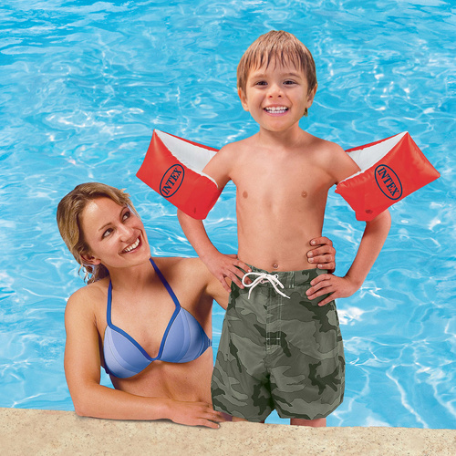 Intex Inflatable Swimming Armbands for Children (Age 6-12) – Red Large Size 30x15 cm (WNDR25157) - Image 3