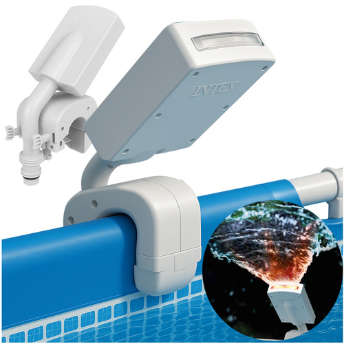 INTEX Pool Fountain with Colorful LED Lights – Universal LED Sprayer Water Curtain (WNDR25191)