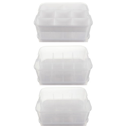 KRUZZEL 22L Block Organizer Box – 3-Storey Container with Compartments and Lid (WNDR25757) - Image 10