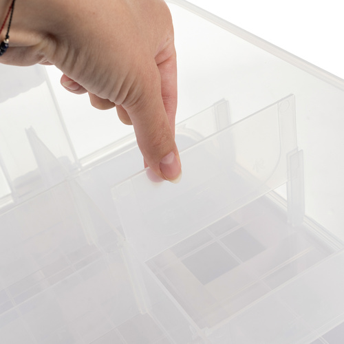 KRUZZEL 22L Block Organizer Box – 3-Storey Container with Compartments and Lid (WNDR25757) - Image 13