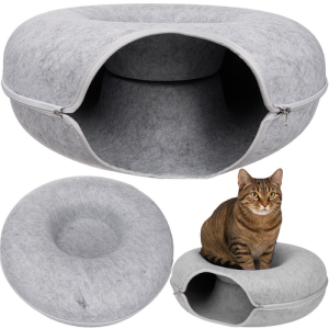 PURLOV Cat Bed – Anti-Stress Donut Tunnel for Cats and Ferrets (WNDR25810)