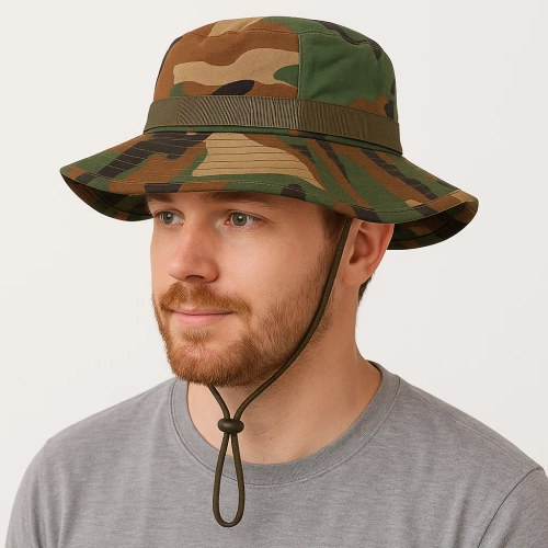 TRIZAND Men's Camouflage Fishing Hat – Lightweight, Adjustable, 60 cm (WNDR23833) - Image 4