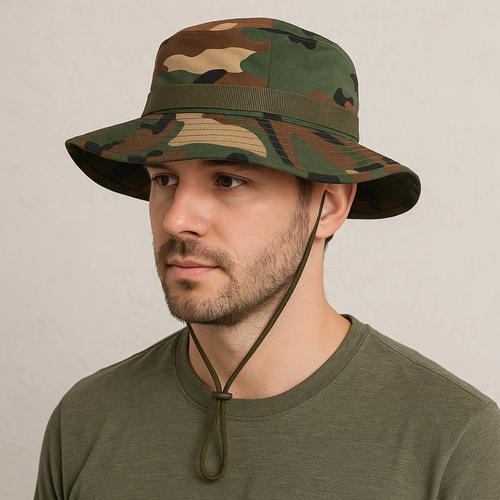 TRIZAND Men's Camouflage Fishing Hat – Lightweight, Adjustable, 60 cm (WNDR23833) - Image 2
