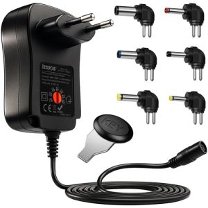 IZOXIS Universal Adjustable Power Supply 3–12V 30W with USB – One Charger, Countless Possibilities (WNDR26106)