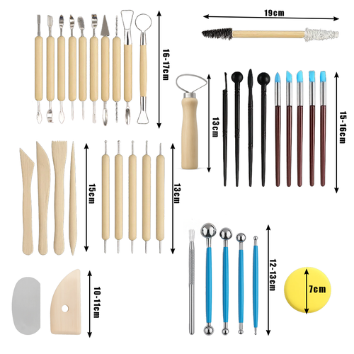 MAALEO XXL Clay Sculpting & Modeling Tool Set – 40 Pieces in a Roll-Up Case (WNDR26135) - Image 4