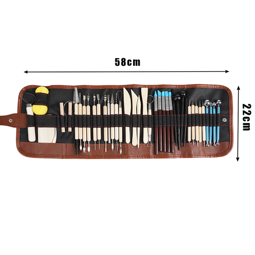 MAALEO XXL Clay Sculpting & Modeling Tool Set – 40 Pieces in a Roll-Up Case (WNDR26135) - Image 7