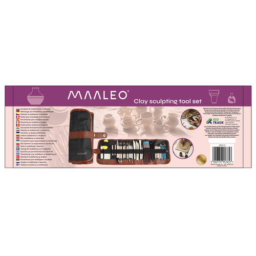 MAALEO XXL Clay Sculpting & Modeling Tool Set – 40 Pieces in a Roll-Up Case (WNDR26135) - Image 13