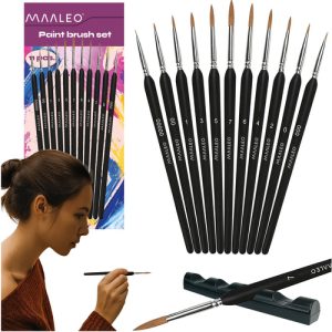MAALEO 11-Piece Artistic Painting Brush Set with Stand – Master Every Stroke (WNDR26118)