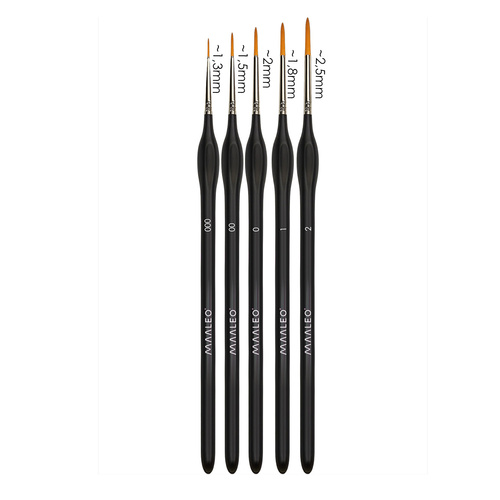 MAALEO Artistic Painting Brushes – Set of 5 with Stand - Precision & Comfort in Every Stroke (WNDR26119) - Image 3