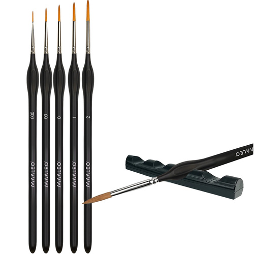 MAALEO Artistic Painting Brushes – Set of 5 with Stand - Precision & Comfort in Every Stroke (WNDR26119) - Image 8