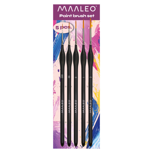 MAALEO Artistic Painting Brushes – Set of 5 with Stand - Precision & Comfort in Every Stroke (WNDR26119) - Image 9