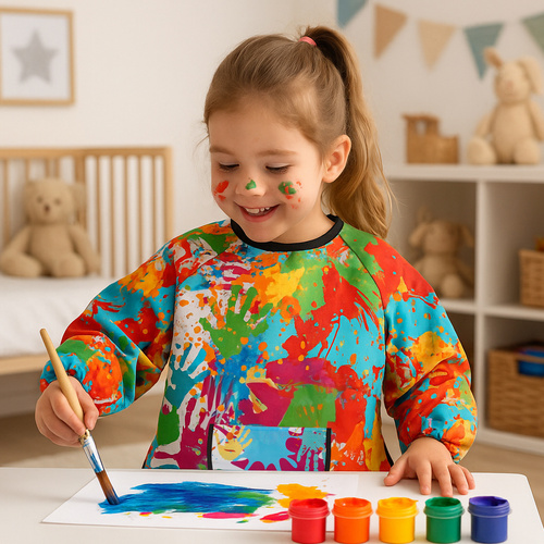 KRUZZEL Waterproof Children's Apron – For Painting, Cooking & Creative Fun (Ages 4–6) (WNDR26122) - Image 3